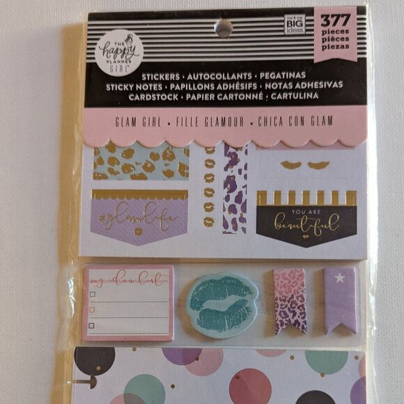 NWT 'Glam Girl' 377 pcs Happy Planner Stickers Multi Pack Sticky Notes Fashion - Picture 1 of 7
